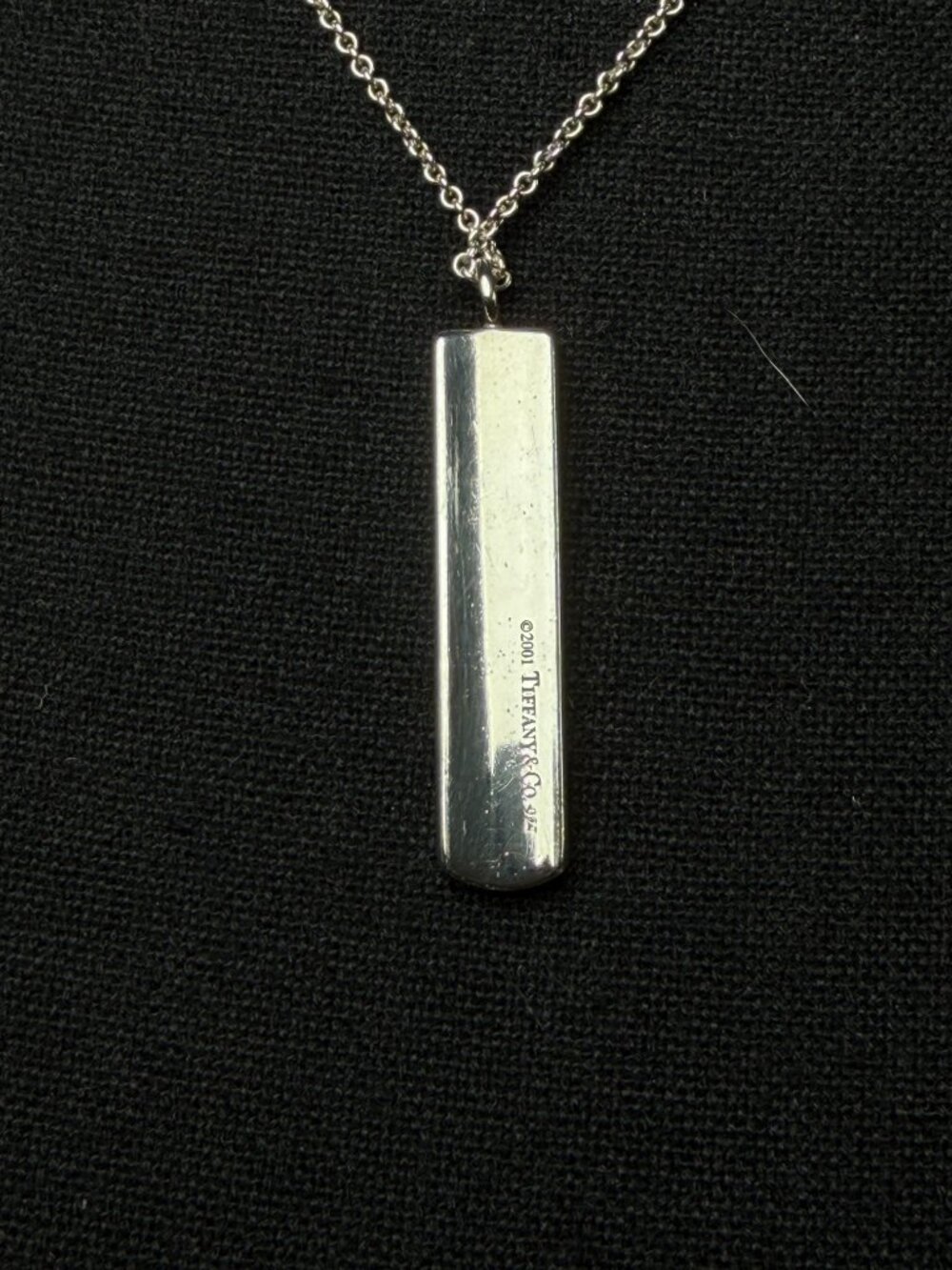 TIFFANY and CO 1837 Sterling Silver 925 18" Bar Pendant Necklace Vintage - Picture 6 of 13